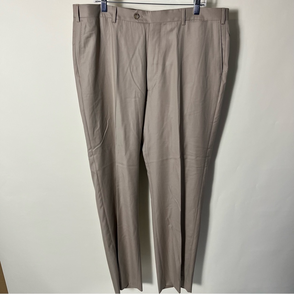 Vitale Barberis Canonico Wool Dress Pants Sz 50 J. Hilburn Beige Tan EUC